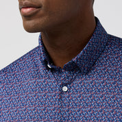 Midnight Navy Variegated Leaf Halyard Short Sleeve Mizzen+Main