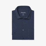 Navy Dotted Leeward Short Sleeve Shirt | Mizzen+Main