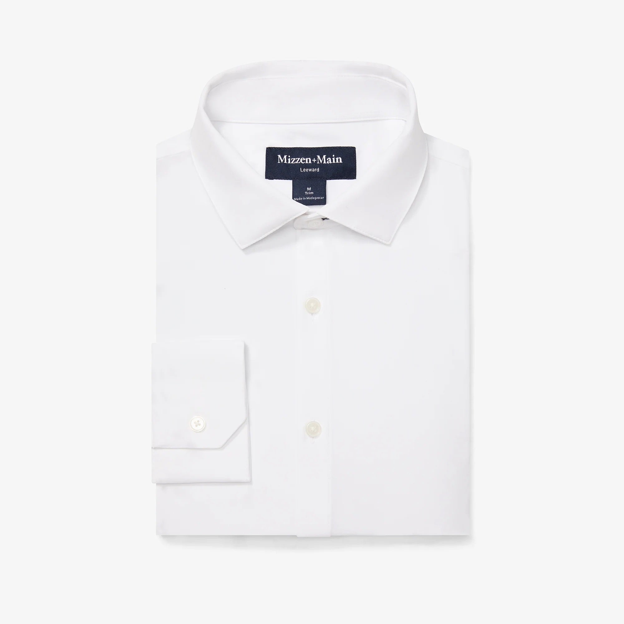 Mizzen + Main white men's leeward dress shirt no tuck