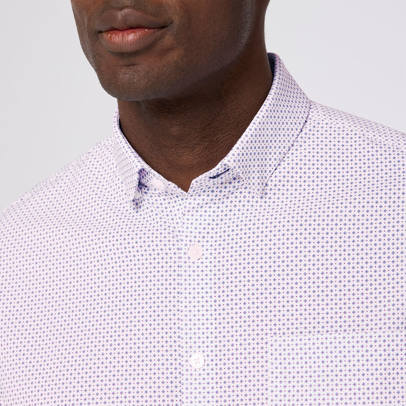 Mulberry Double Diamond Short Sleeve Shirt Mizzen + Main Close View