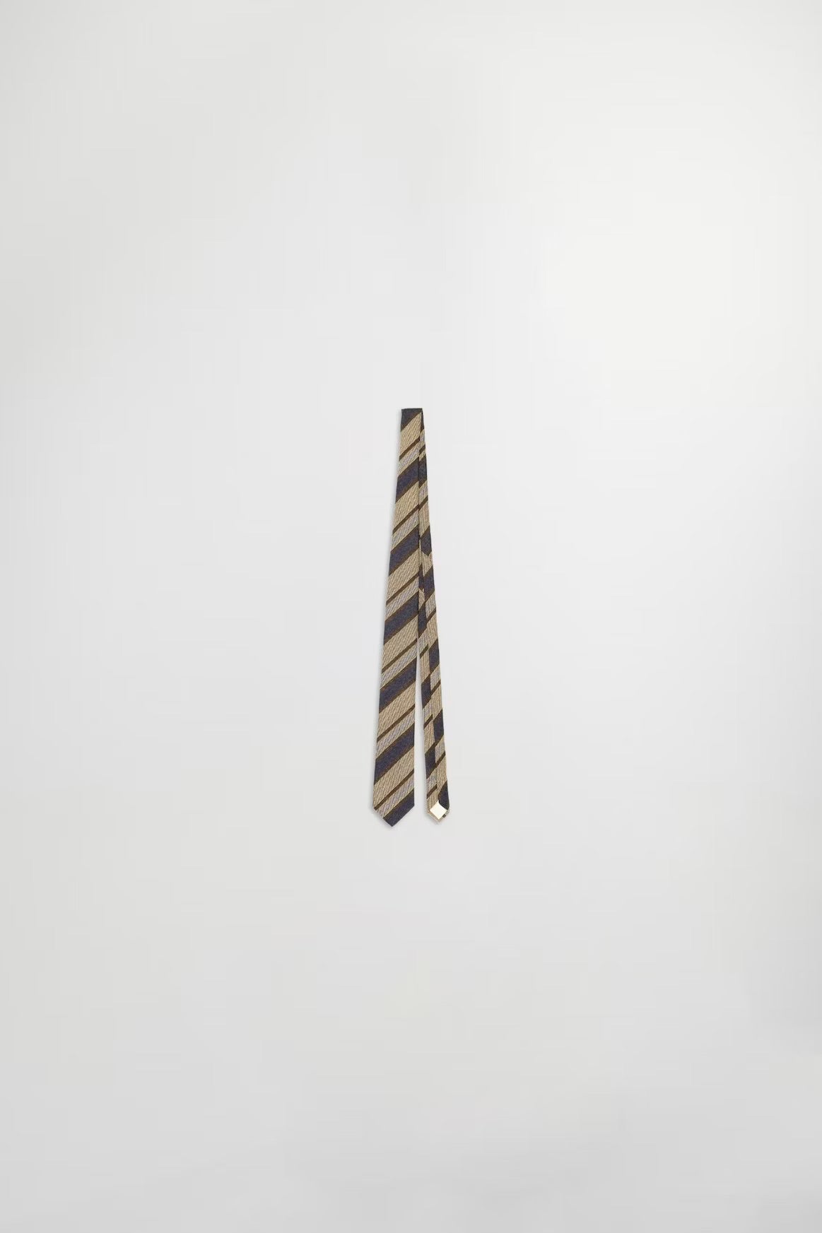 Brown Multi-stripe Silk Blend Tie NN. 07