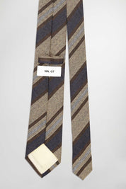 Brown Multi-stripe Silk Blend Tie NN. 07 Back