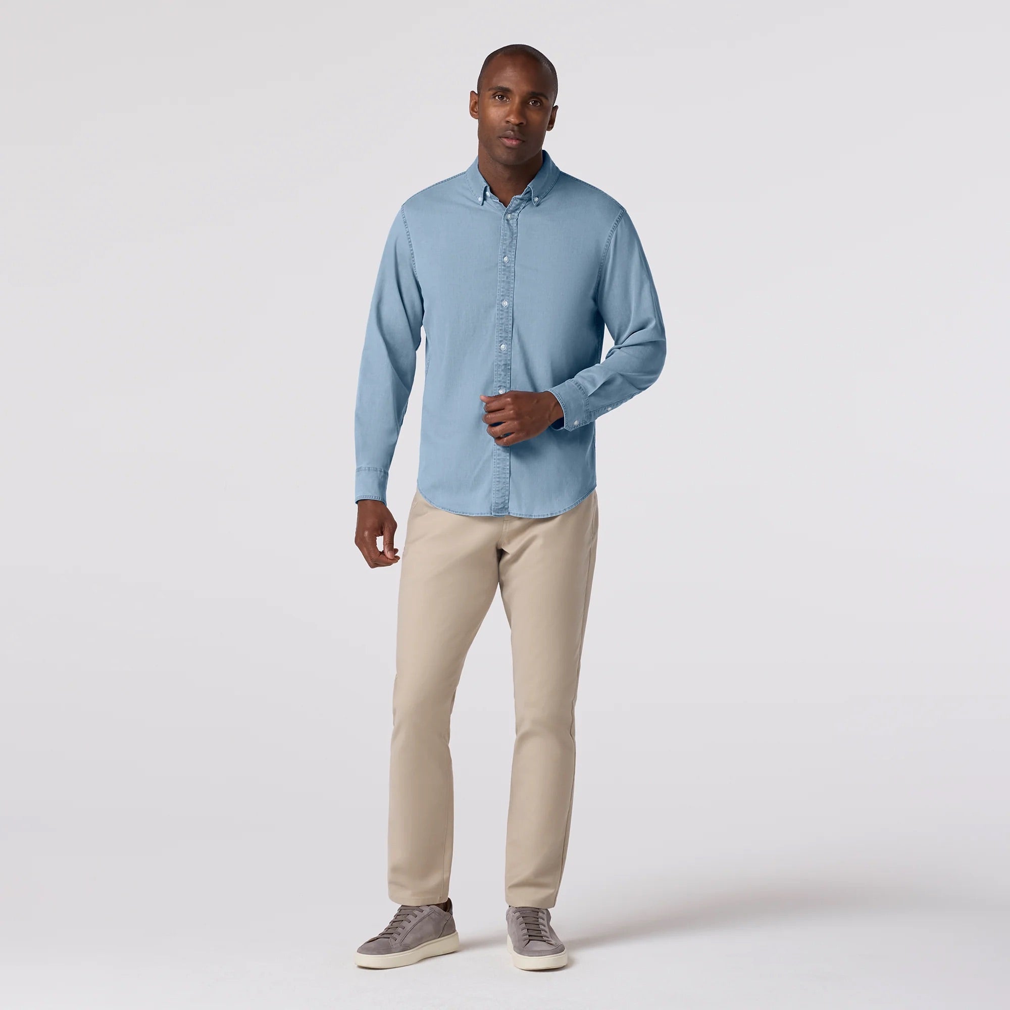 Nash Chambray Light Wash Denim Shirt Mizzen+Main