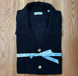 Crochet Camp Shirt - Navy | Sannino Napoli Shirtmaker