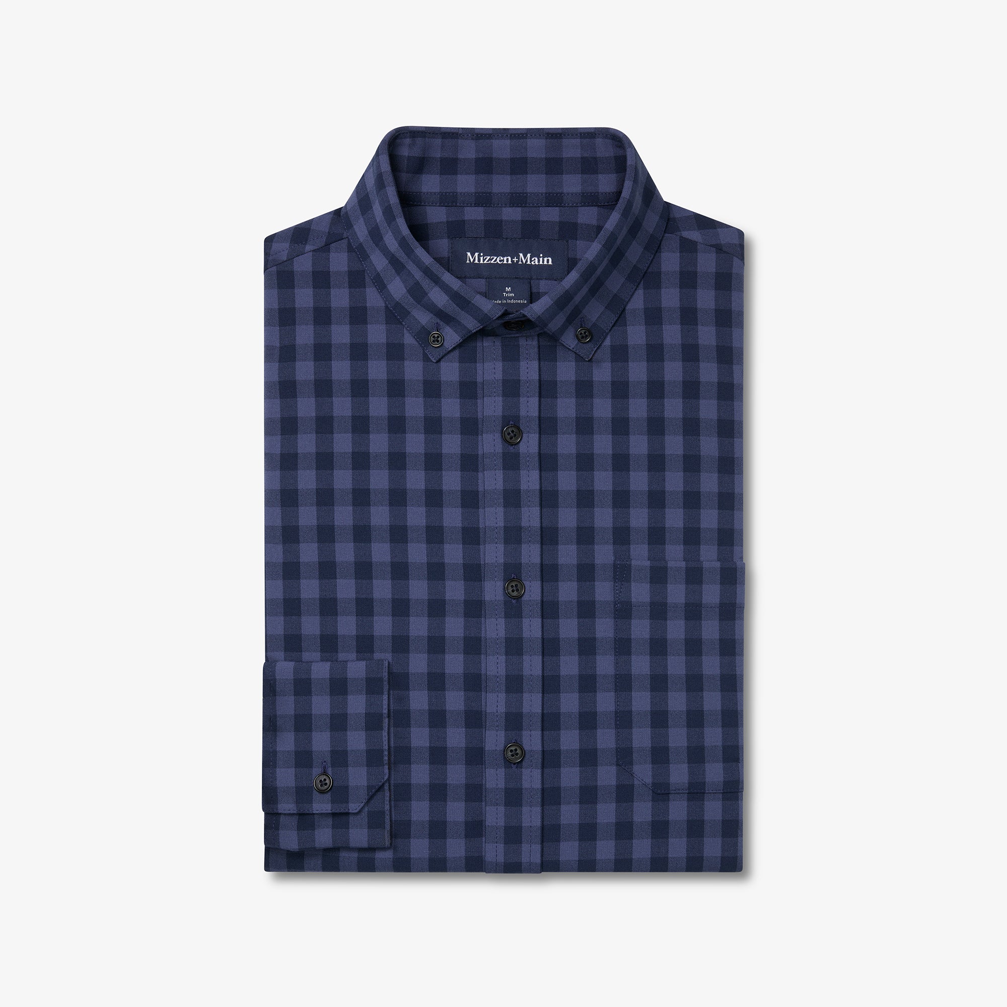 Navy Hayes Gingham City Flannel Shirt Mizzen+Main