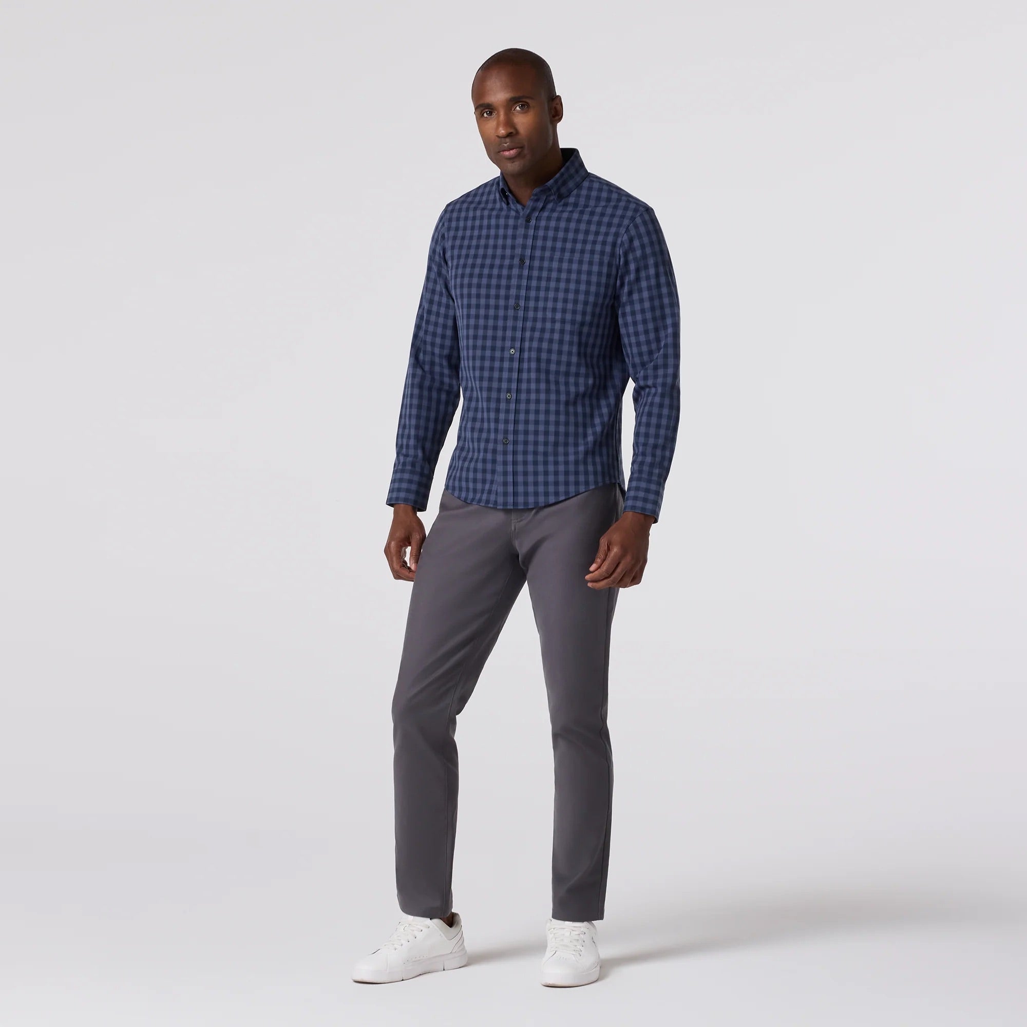 Navy Hayes Gingham City Flannel Shirt Mizzen+Main