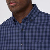 Navy Hayes Gingham City Flannel Shirt Mizzen+Main