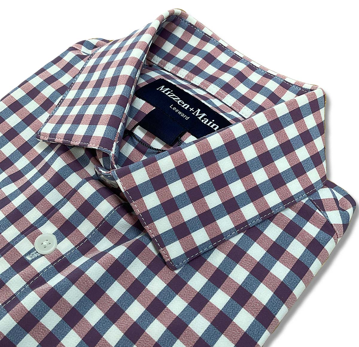 Navy Madison Check Leeward Dress Shirt | Mizzen+Main - S / Navy / Regular Navy Madison Check Leeward Dress Shirt | Mizzen+Main - S / Navy / Regular