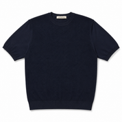 Navy Short Sleeve Crew by Lorenzoni