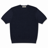 Navy Short Sleeve Crew | Lorenzoni