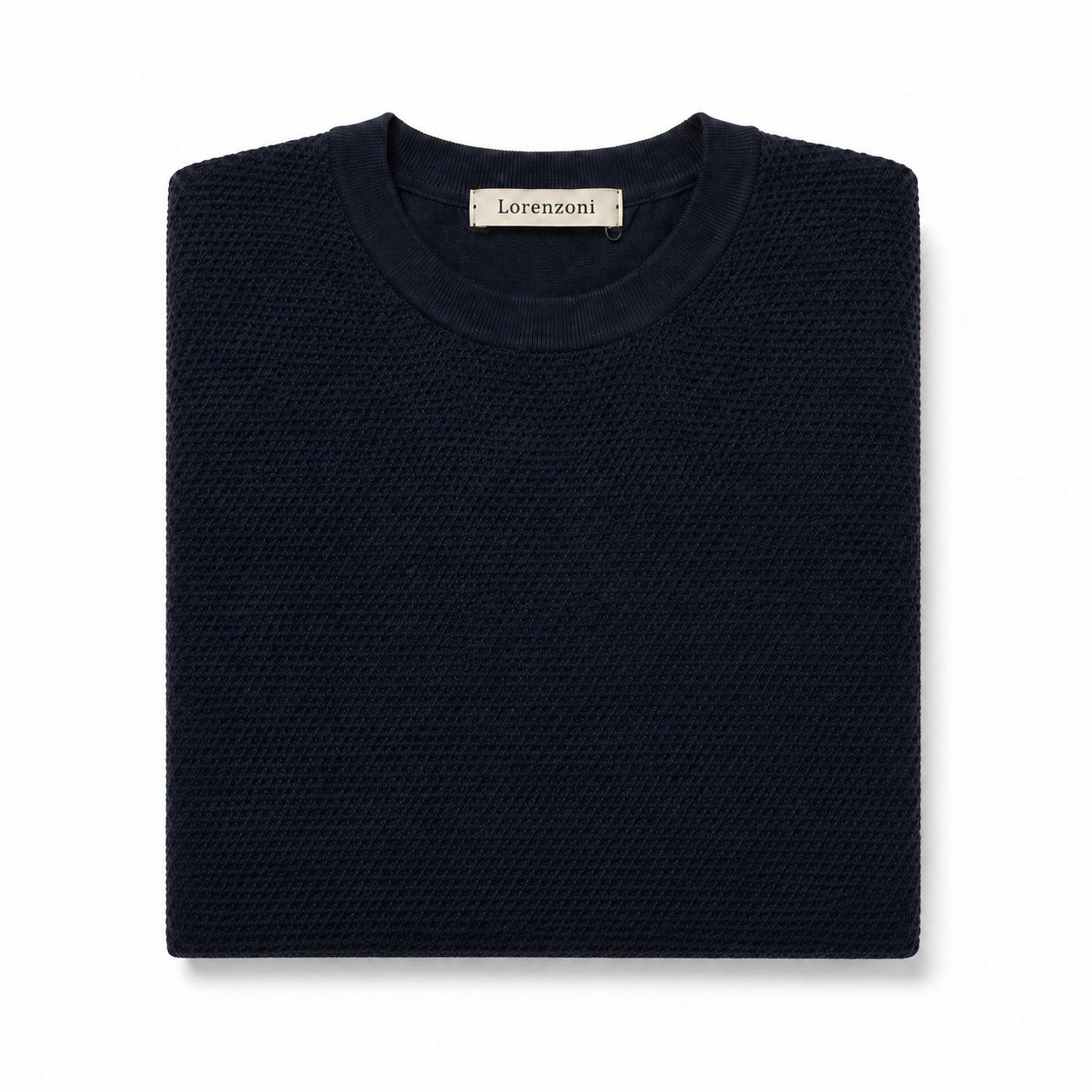 Navy Short Sleeve Crew by Lorenzoni