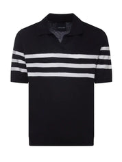 Navy Stripe Short Sleeve Sweater Polo Impulso 