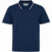 Navy With Brown Tipping Polo Lorenzoni