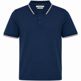 Navy With Brown Tipping Polo | Lorenzoni