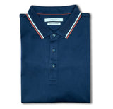 Navy With Brown Tipping Polo | Lorenzoni