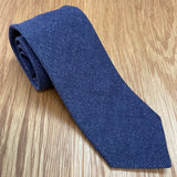 Navy Herringbone Wool Tie | Q. Contrary