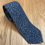 Navy Micro Floral Wool Tie | Q. Contrary