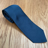 Navy Solid Twill Silk Tie | David Donahue