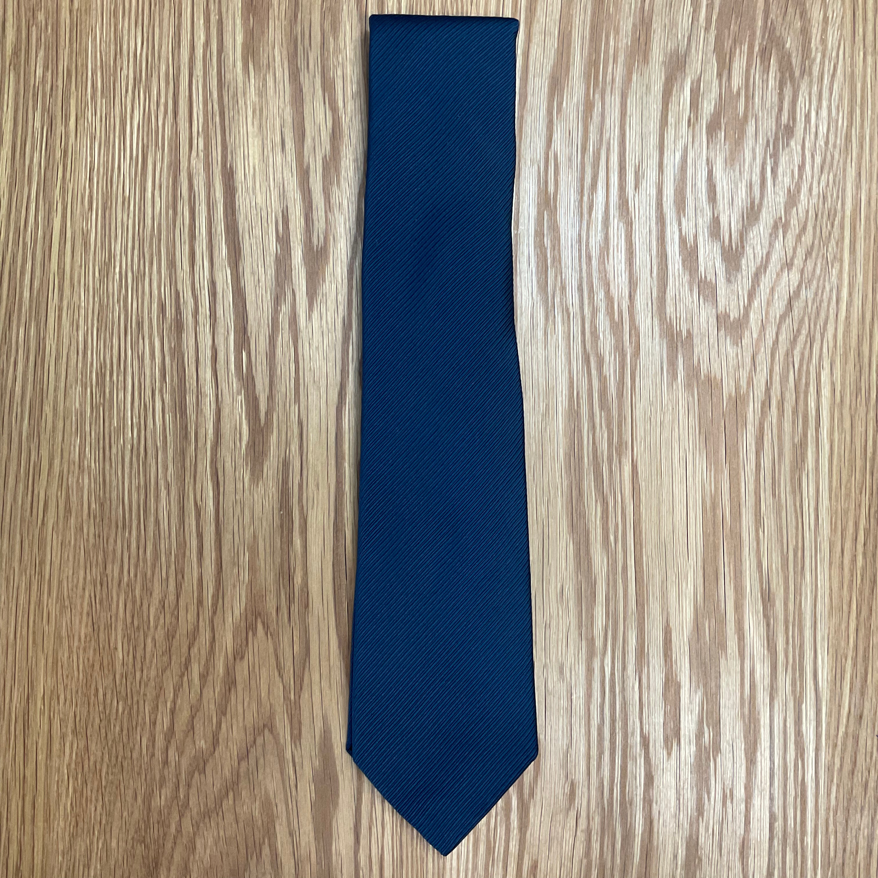 Navy Solid Twill Silk Tie David Donahue