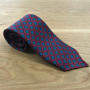 Neat Silk Diamond Tie Red