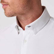 Olive Micro Dot Leeward Long Sleeve Dress Shirt | Mizzen+Main