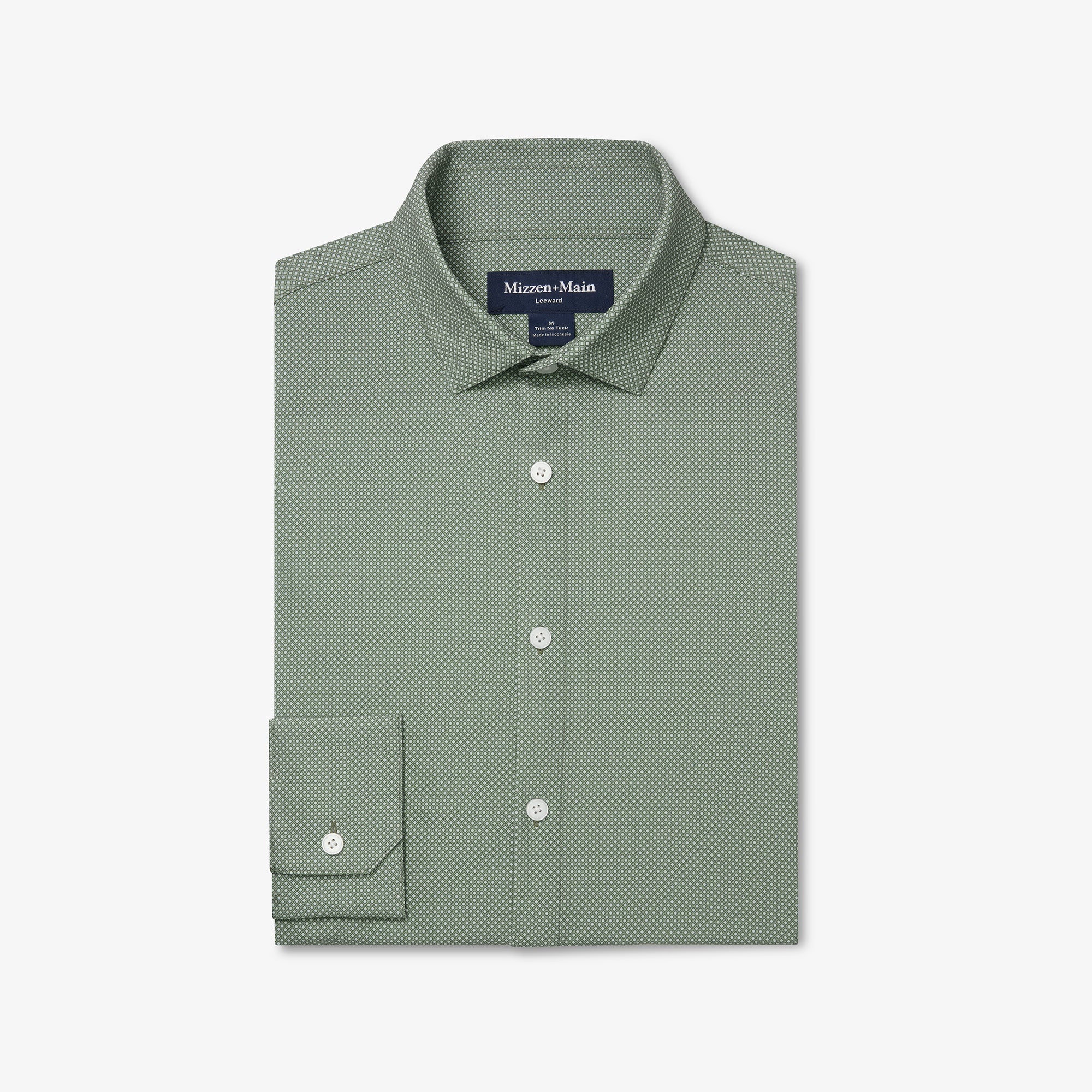 Olive Pressed Diamond Leeward Dress Shirt Mizzen+Main
