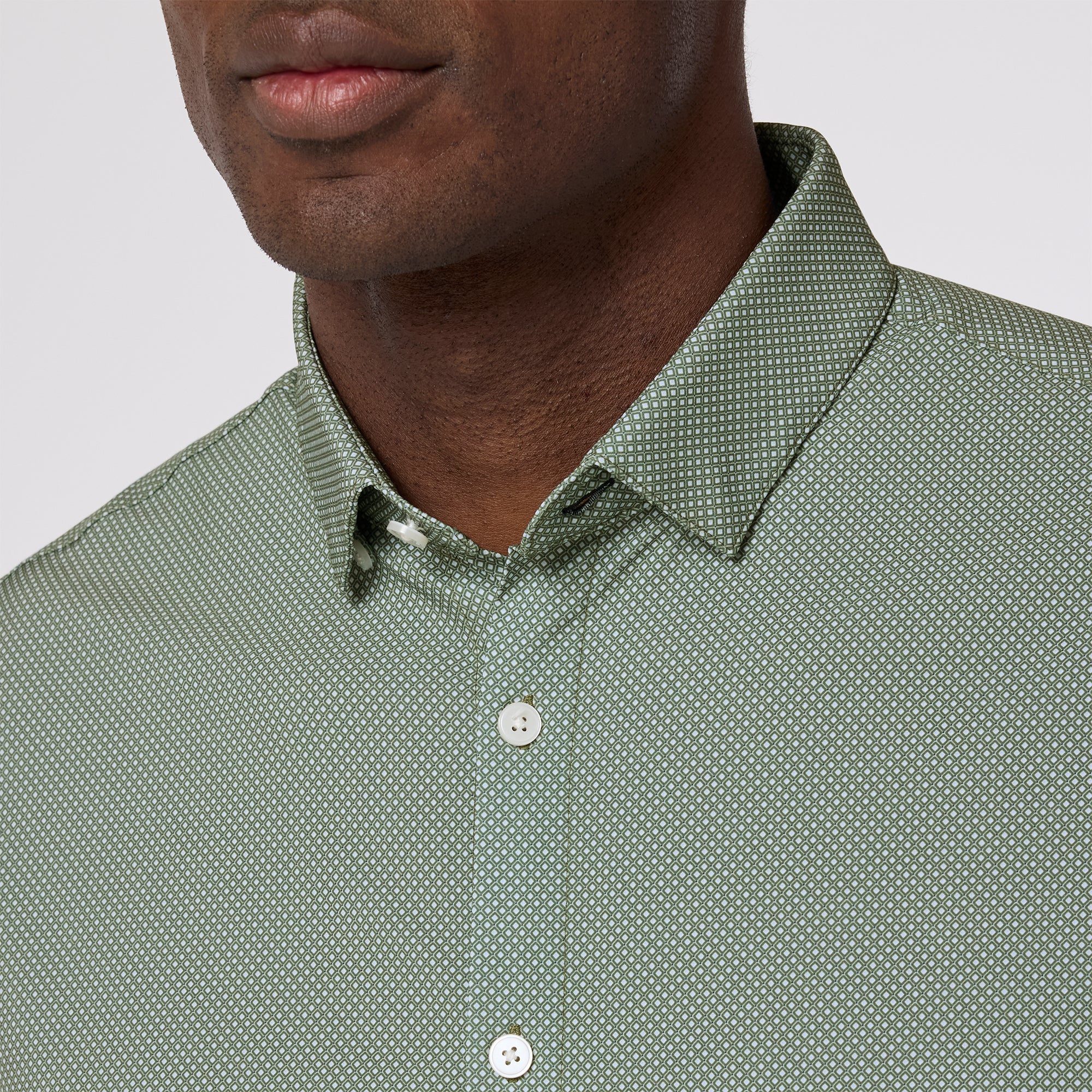 Olive Pressed Diamond Leeward Dress Shirt Mizzen+Main
