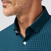 Olive Crew Gingham Leeward Dress Shirt No Tuck Mizzen+Main