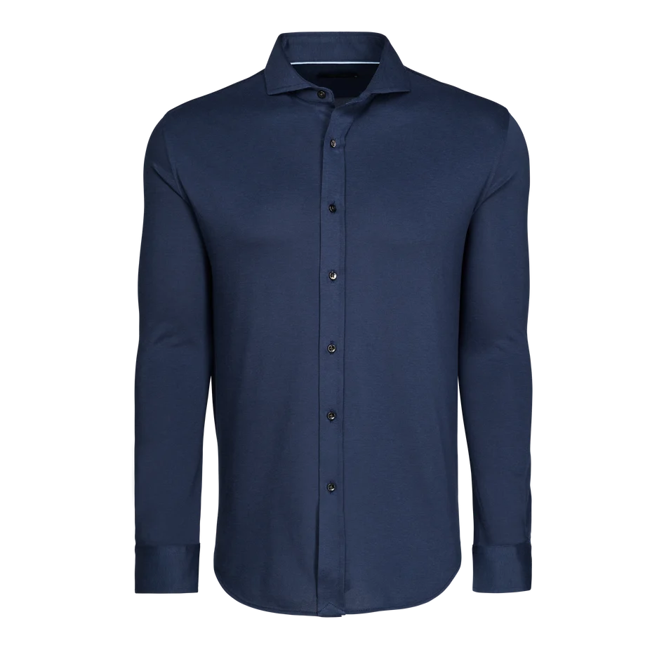Omaha Pique Dress Shirt Maltese Blue Greyson Clothiers