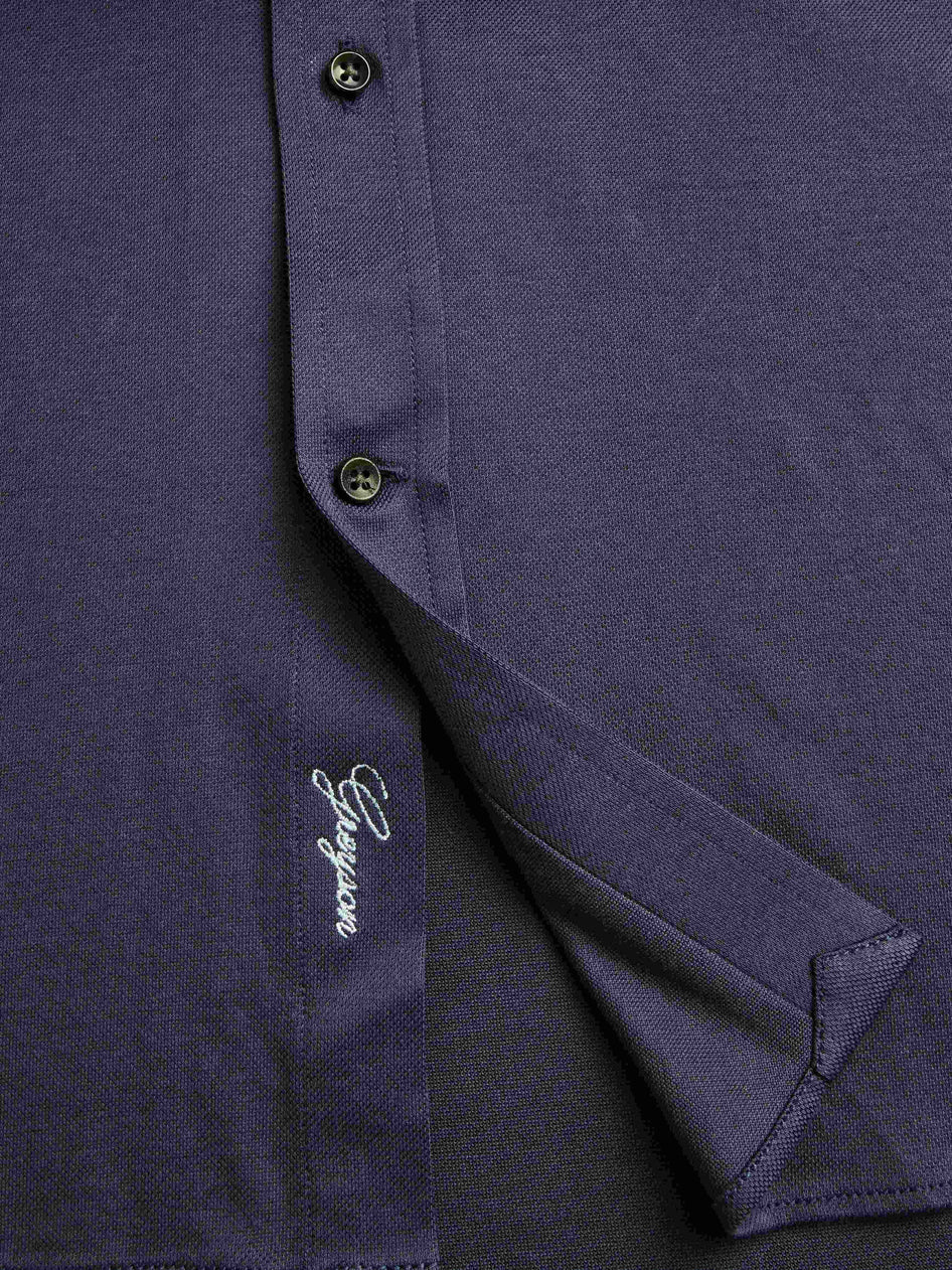 Omaha Pique Dress Shirt Maltese Blue Greyson Clothiers