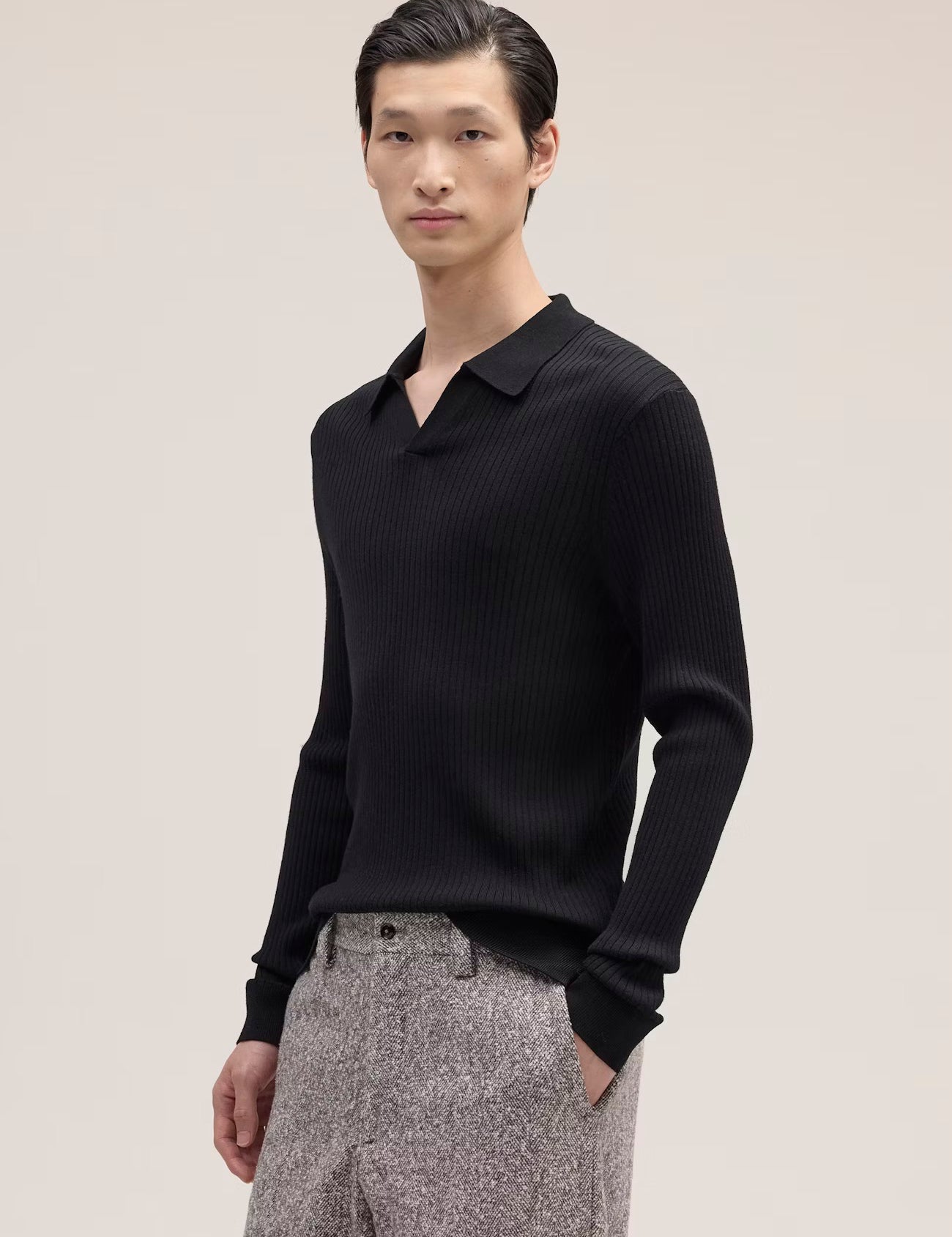 Paul Merino Wool Polo in Black by NN07