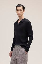 Paul Merino Wool Polo in Black by NN07
