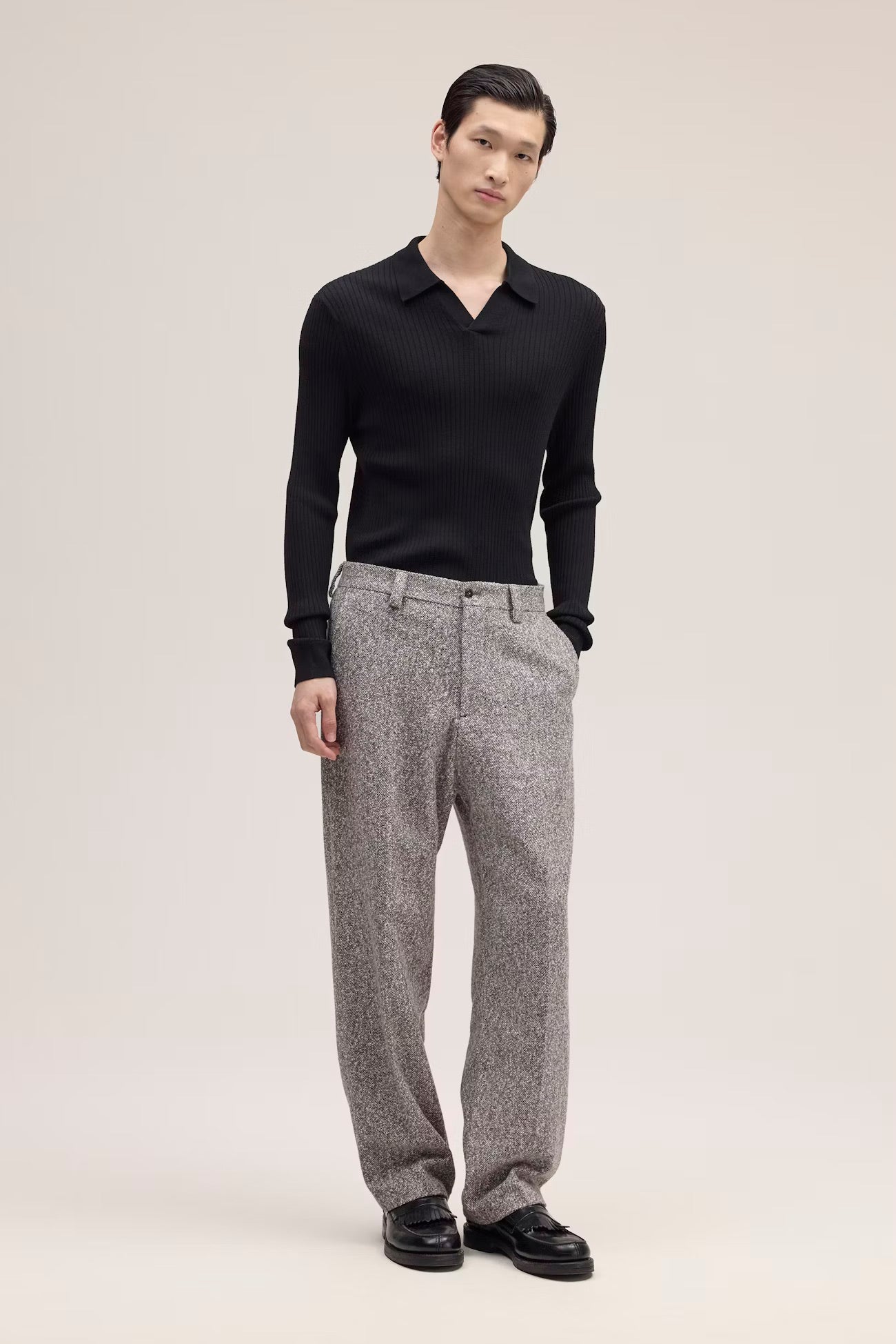 Paul Merino Wool Polo in Black by NN07