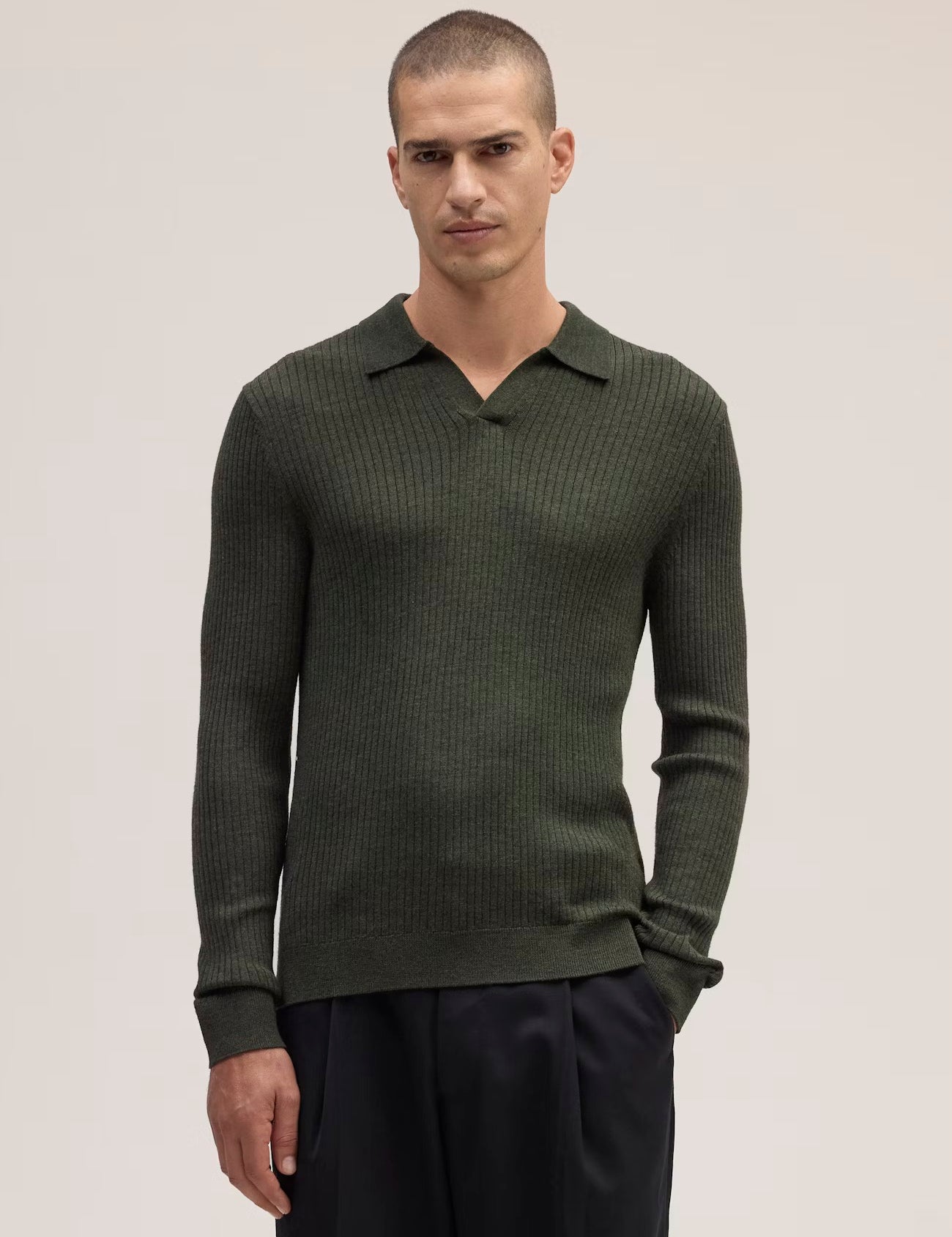 Paul Merino Wool Polo Dark Army by NN.07