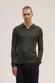 Paul Merino Wool Polo Dark Army by NN.07