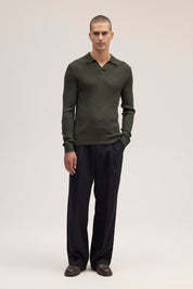 Paul Merino Wool Polo Dark Army by NN.07