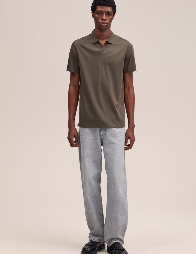 Paul Open Collar Organic Cotton Polo - Capers NN.07
