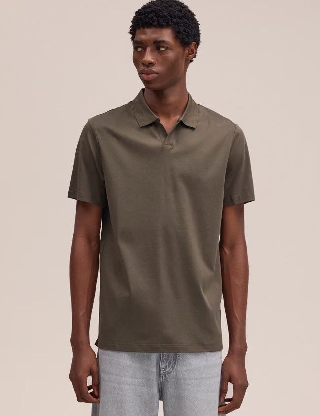 Paul Open Collar Organic Cotton Polo - Capers NN.07