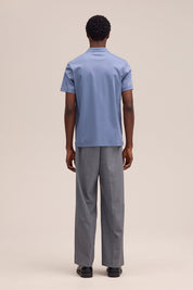 Paul Open Collar Organic Cotton Polo Stone Blue NN.07