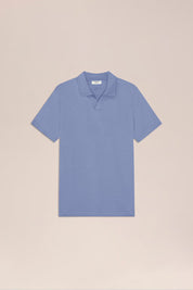 Paul Open Collar Organic Cotton Polo Stone Blue NN.07