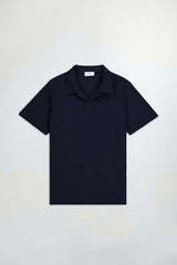 Paul Open Collar Organic Cotton Polo  - Navy Blue | NN.07