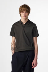 Paul Open Collar Organic Cotton Polo  - Dark Army | NN.07