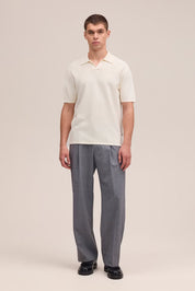 Paul Textured Stitch Polo - Ivory NN.07