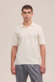 Paul Textured Stitch Polo - Ivory NN.07