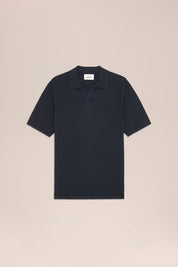 Paul Textured Stitch Polo - Navy Blue NN.07
