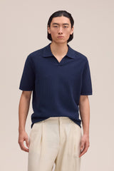Paul Textured Stitch Polo - Navy Blue | NN.07