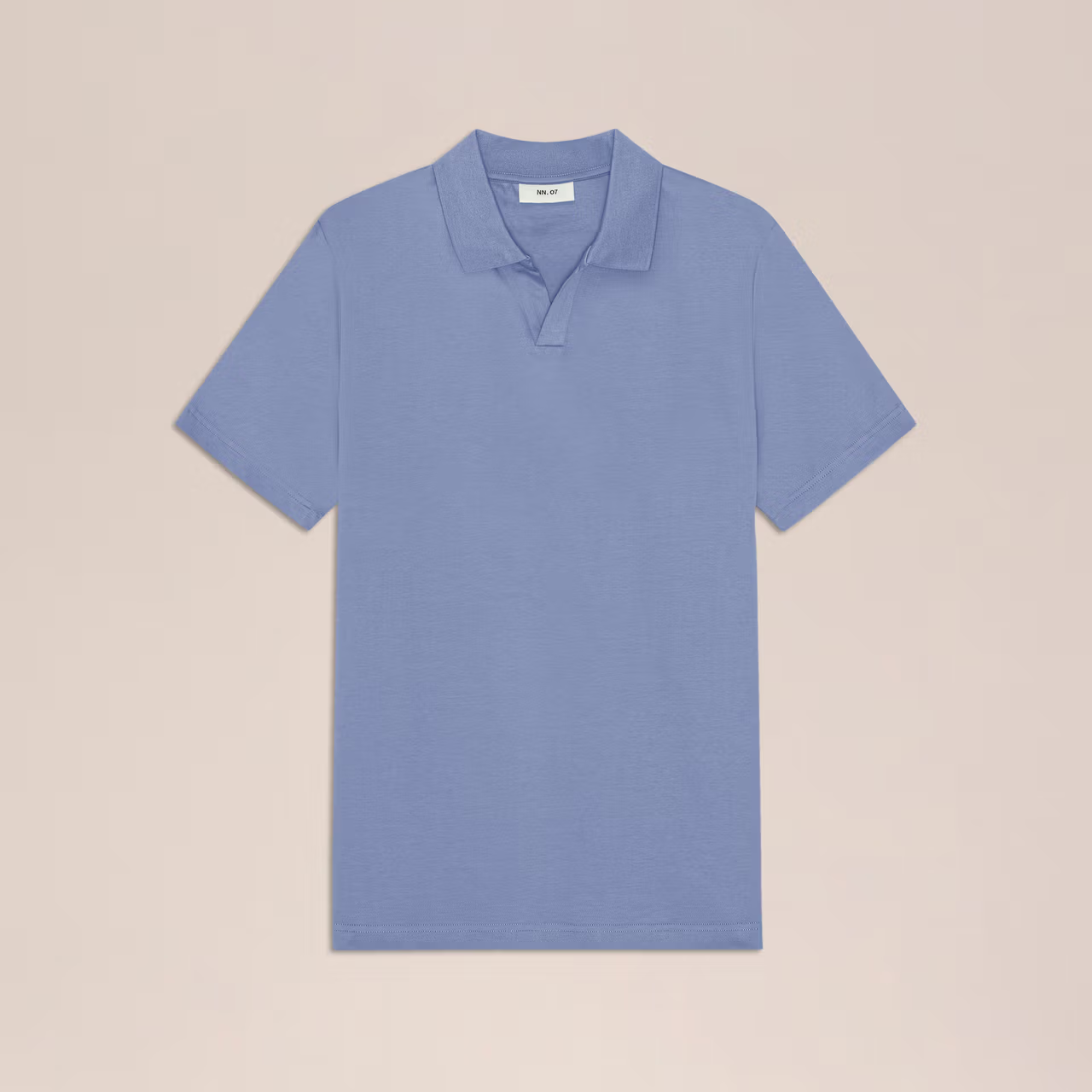 Paul Open Collar Organic Cotton Polo  Stone Blue NN.07