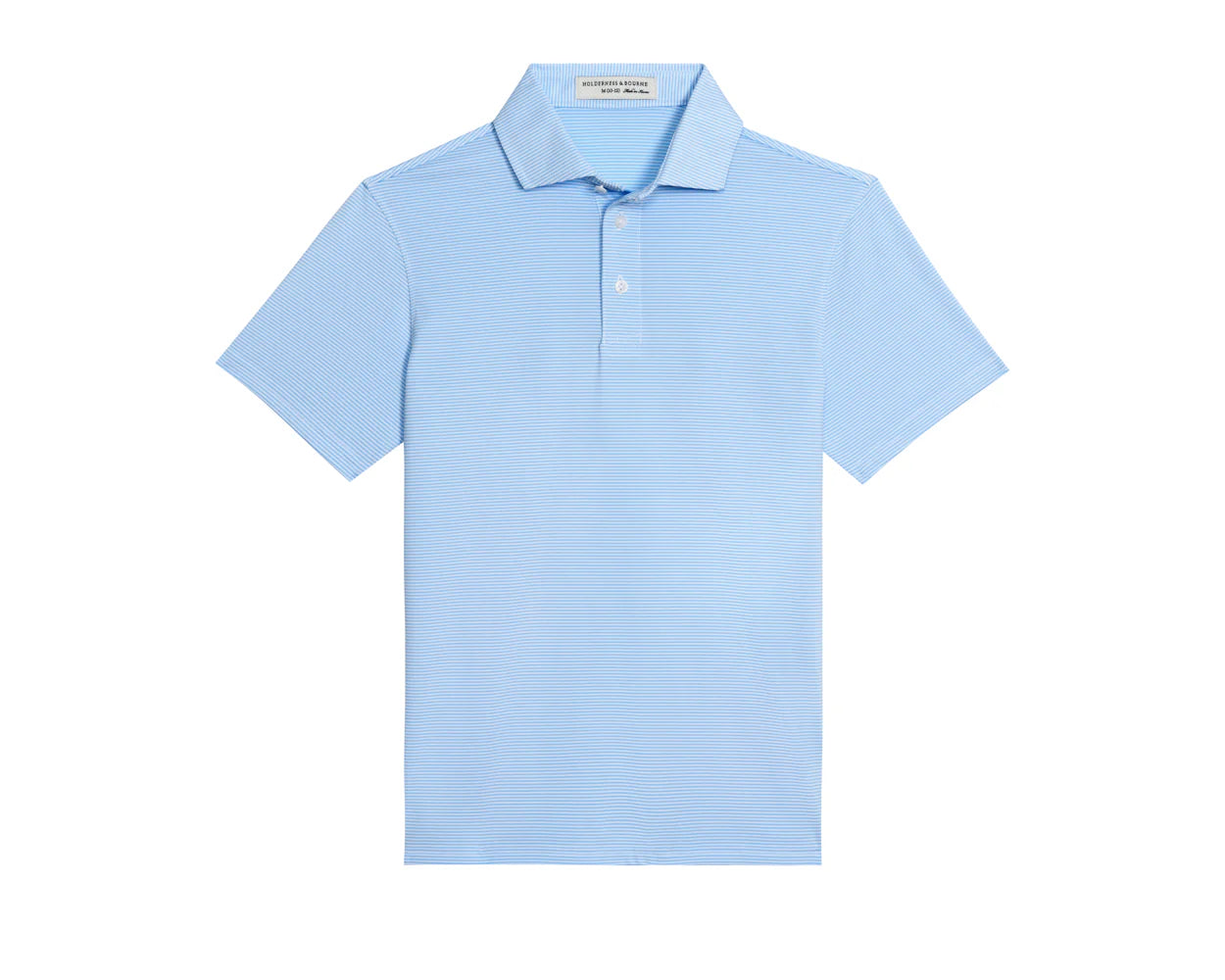 Perkins Boys Polo Shirt Vista Blue & White Holderness & Bourne