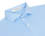 Perkins Boys Polo Shirt Vista Blue & White Holderness & Bourne