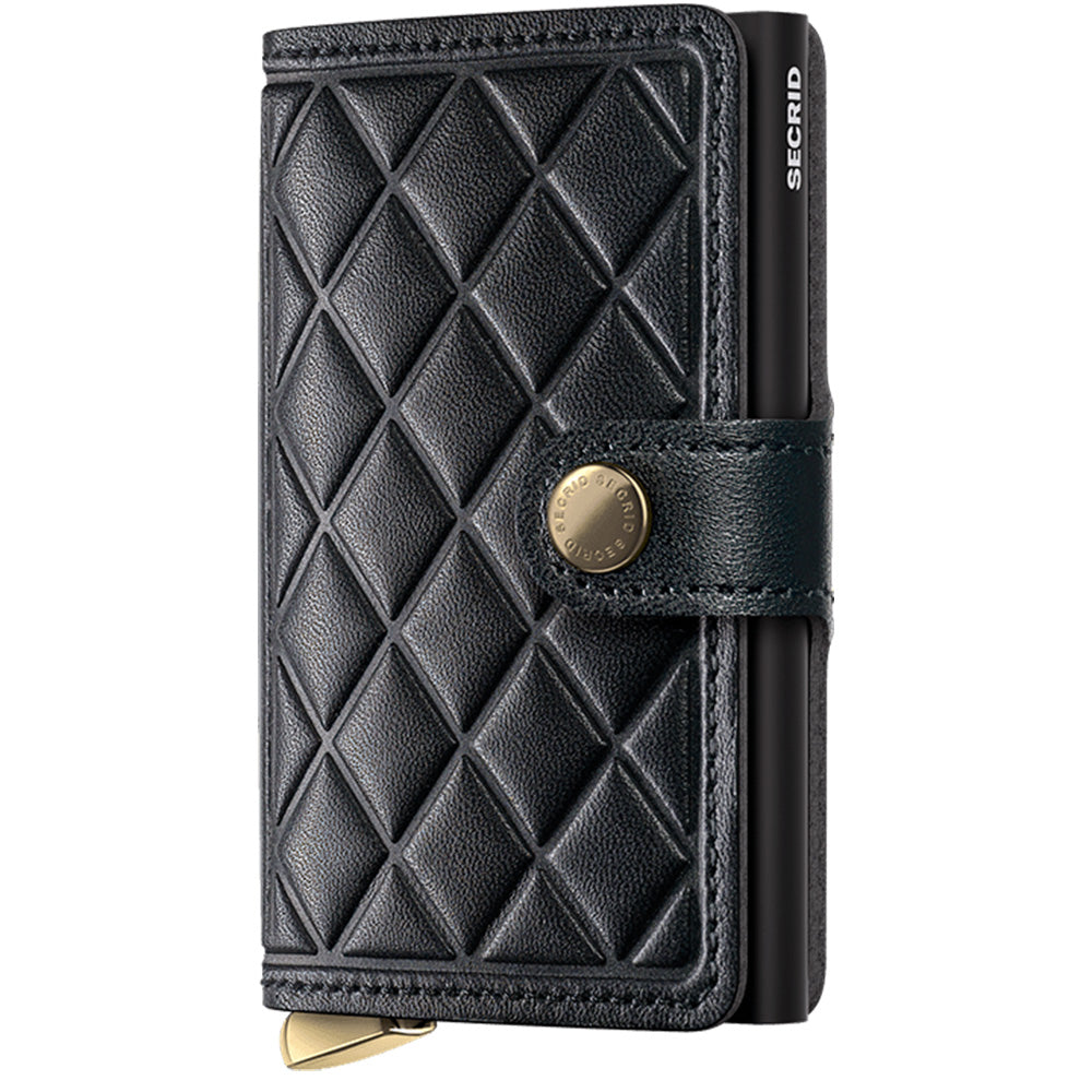 Premium Miniwallet Emboss Diamond Black Secrid Wallets Front